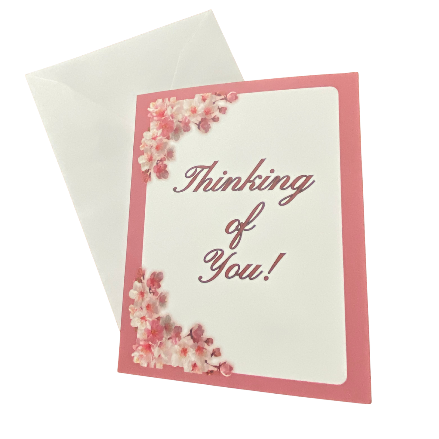 Floral Thinking of You Greeting card with message and envelope