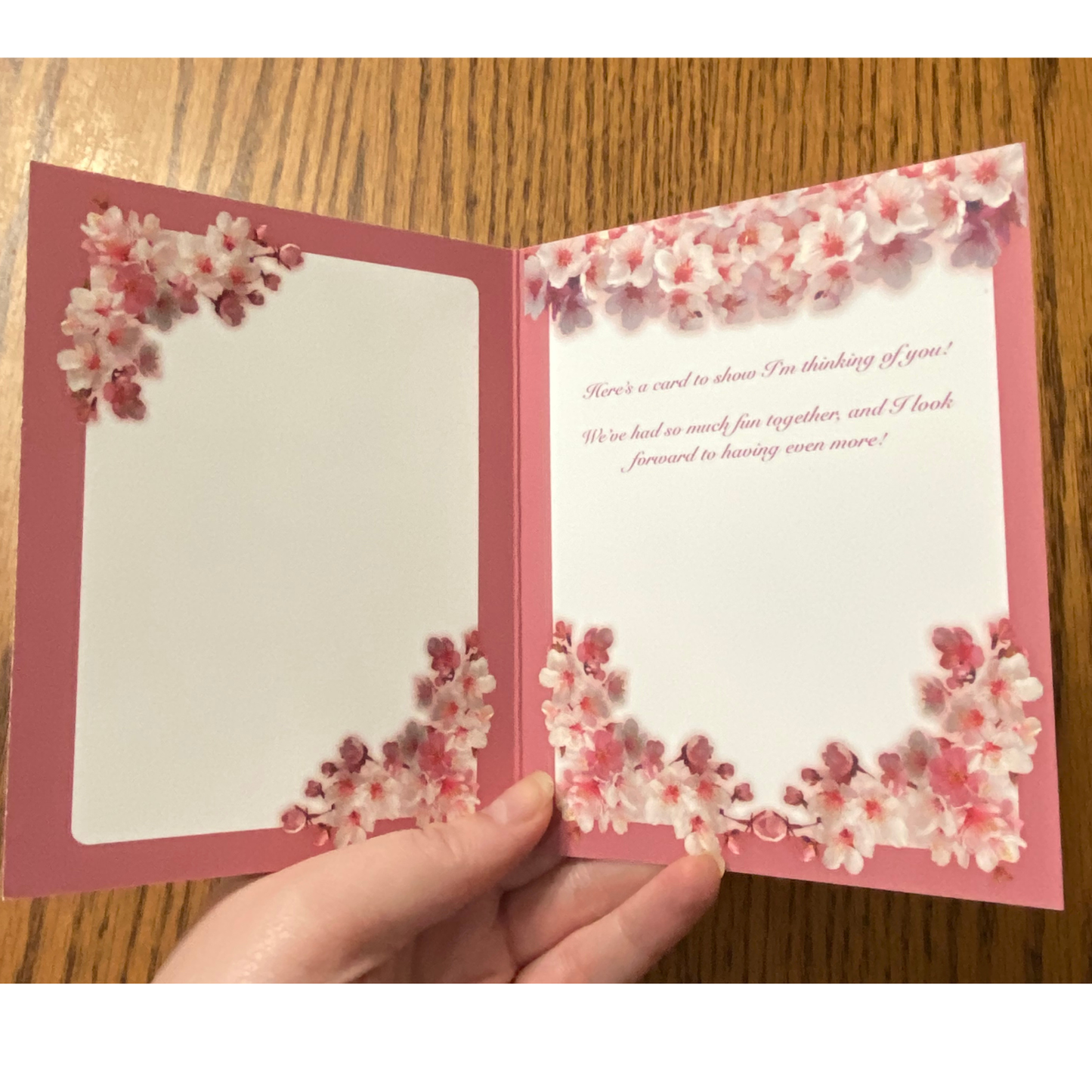 Floral Thinking of You Greeting card with message and envelope