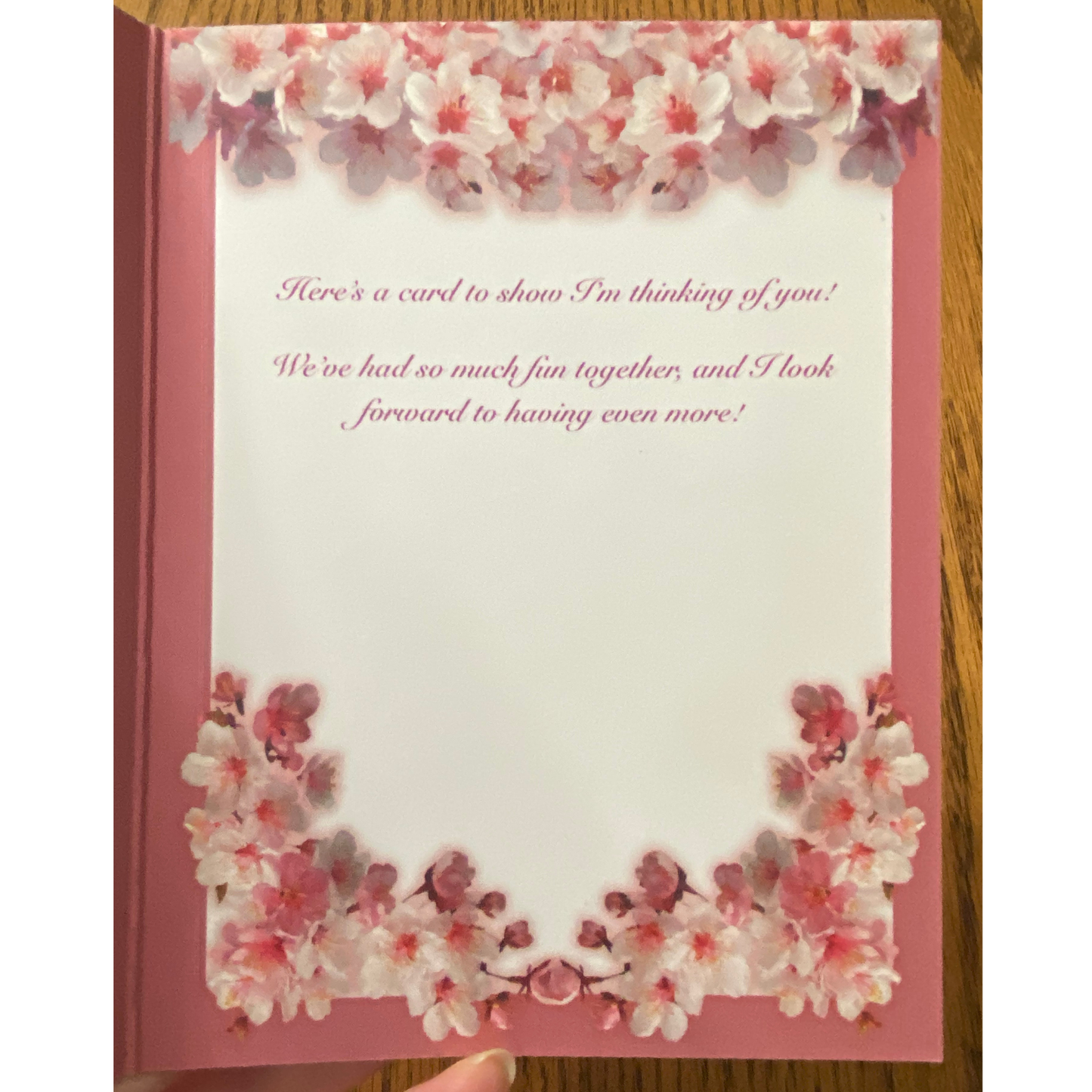 Floral Thinking of You Greeting card with message and envelope