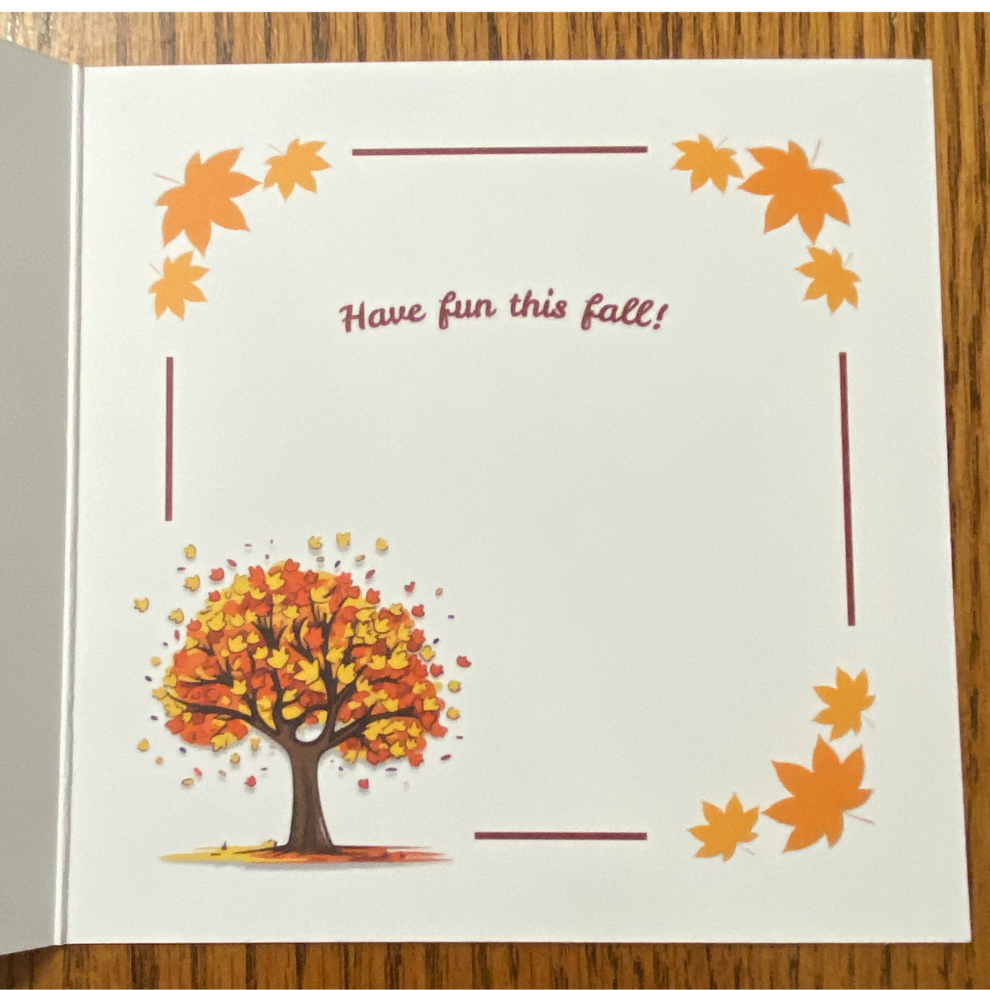 Hello Autumn Fall Greeting Card - envelope included