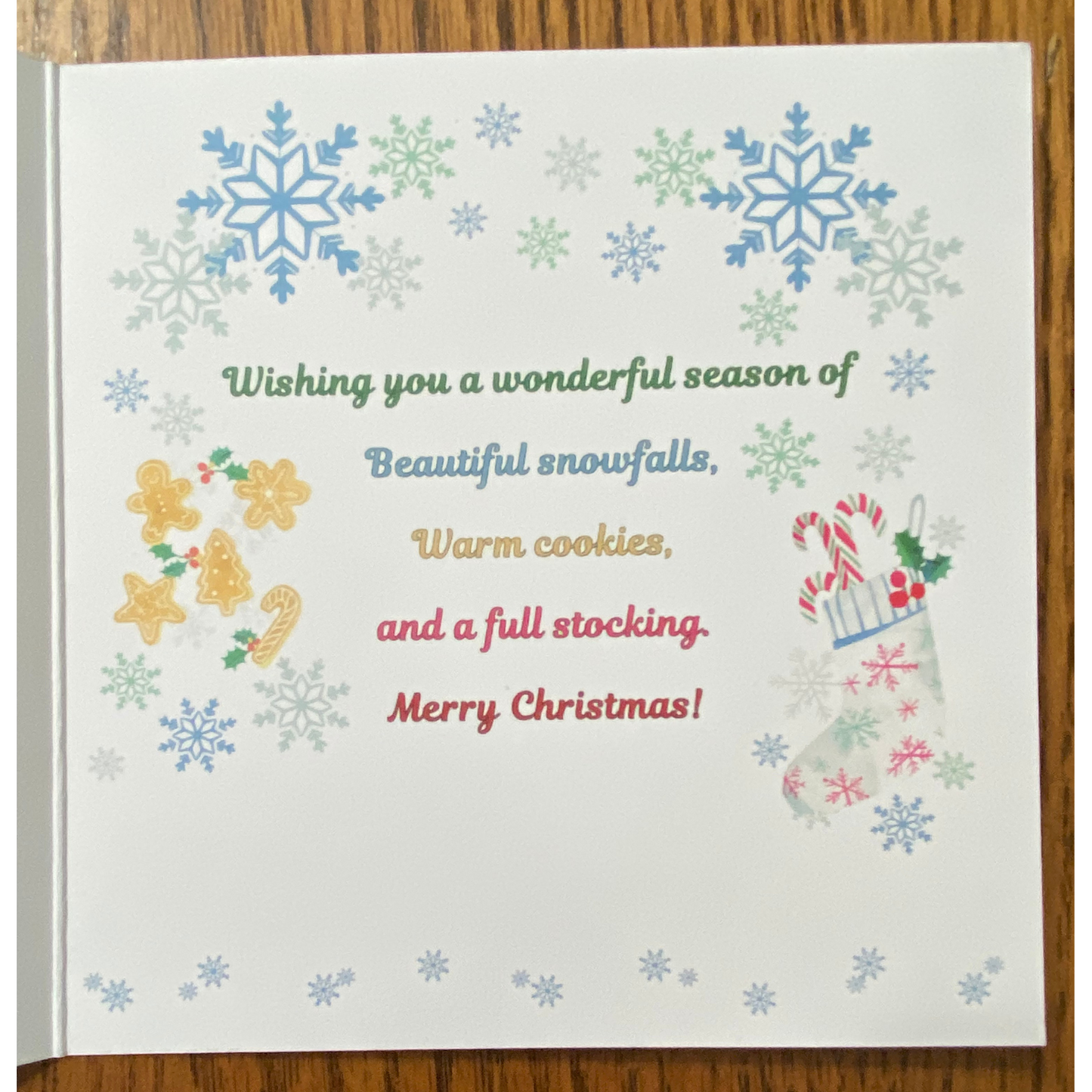 Snowflake Christmas Greeting Cards with holiday greetings and envelope