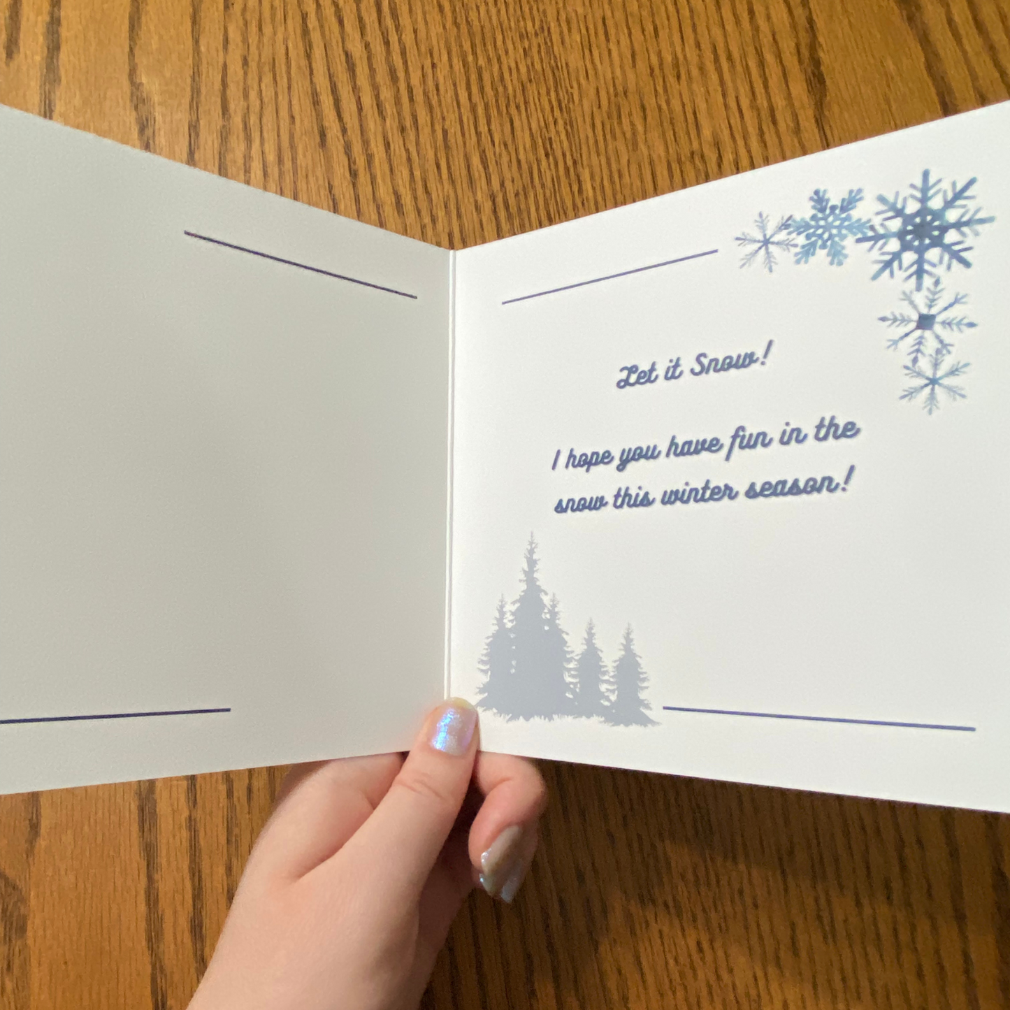 Snowman Winter Season Greeting Card with message and envelope