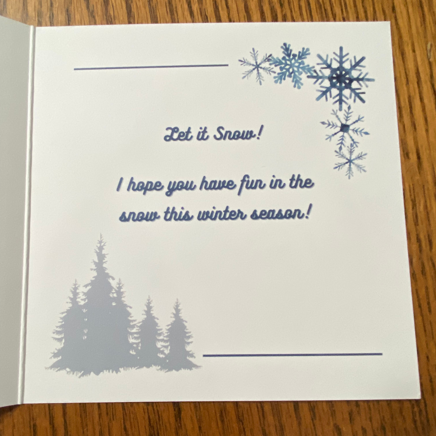 Snowman Winter Season Greeting Card with message and envelope