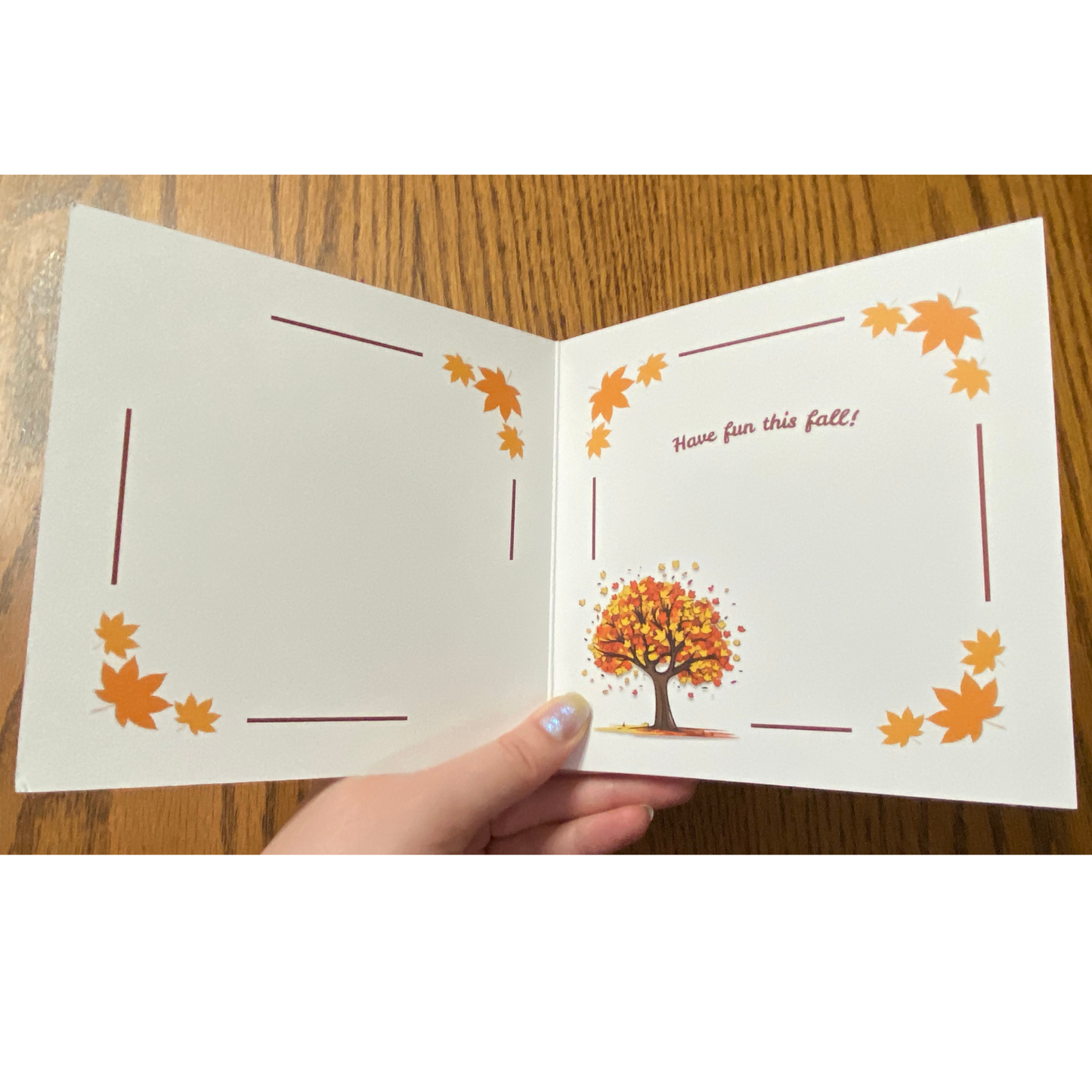 Hello Autumn Fall Greeting Card - envelope included