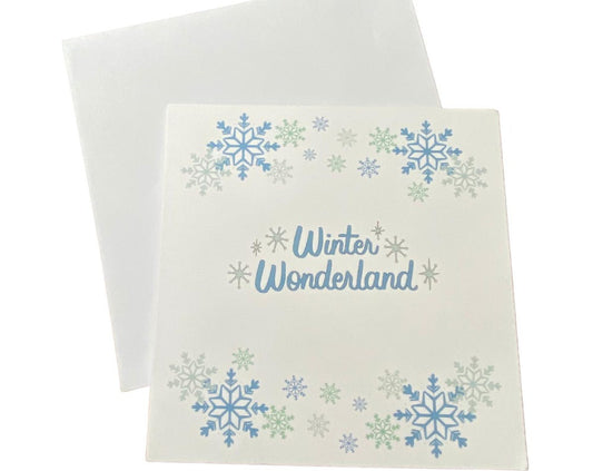 Snowflake Christmas Greeting Cards with holiday greetings and envelope