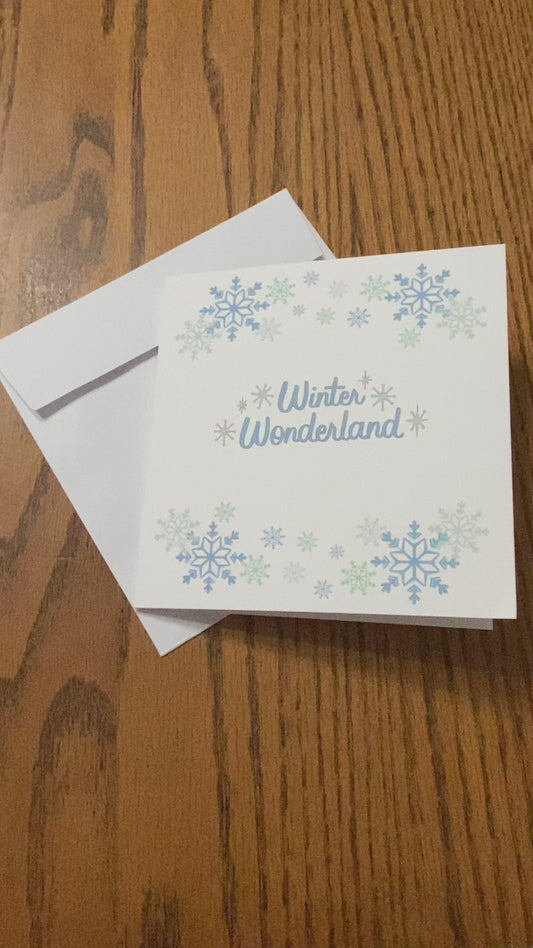 Snowflake Christmas Greeting Cards with holiday greetings and envelope